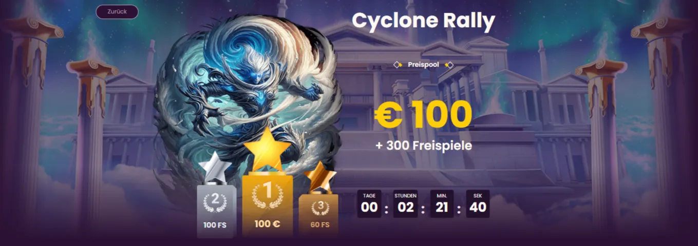 cyclone Rally bizzo casino